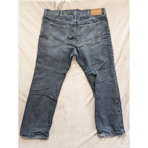 Eddie Bauer Jeans Mens 42x32 Blue Relaxed Fit Straight Leg Flannel Lined Denim - Picture 2 of 16